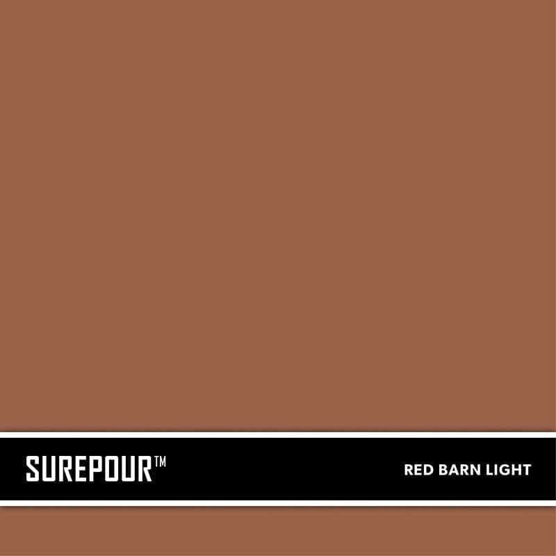 SureCrete's SurePour™ Red Barn Light. Ready-Mix fresh concrete color SKU: 35103008-85 UPC: 842467100806 (Requires 1 Bag / 2 Yard)