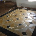 Multi Colored Stained Concrete Tile Floor