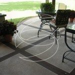Concrete Patio Thin Overlay With Tape Pattern