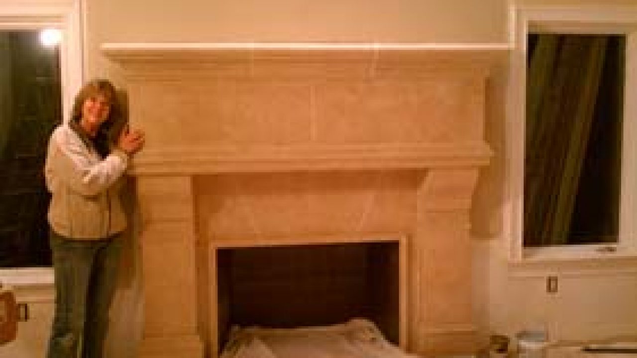 Very Large Tan Concrete Fireplace Surround Surecrete Products