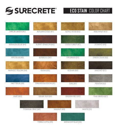 Surecrete Product Catalog Data Sheets Color Charts