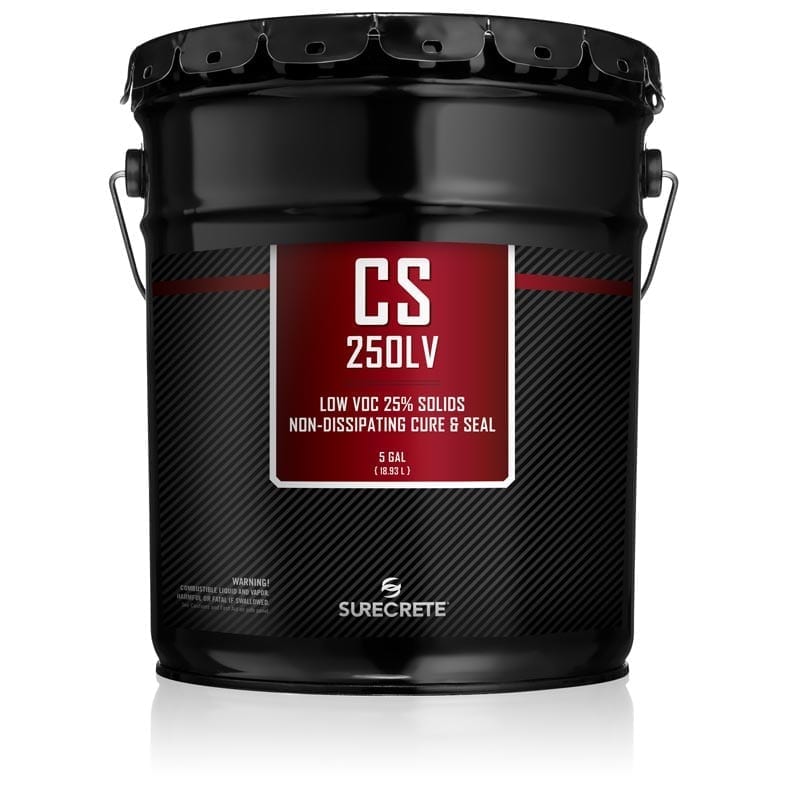 CS-250LV™ is a twenty-five percent solids, solvent based, non-dissipating, color enhancing, gloss finish curing membrane that meets ASTM Standards