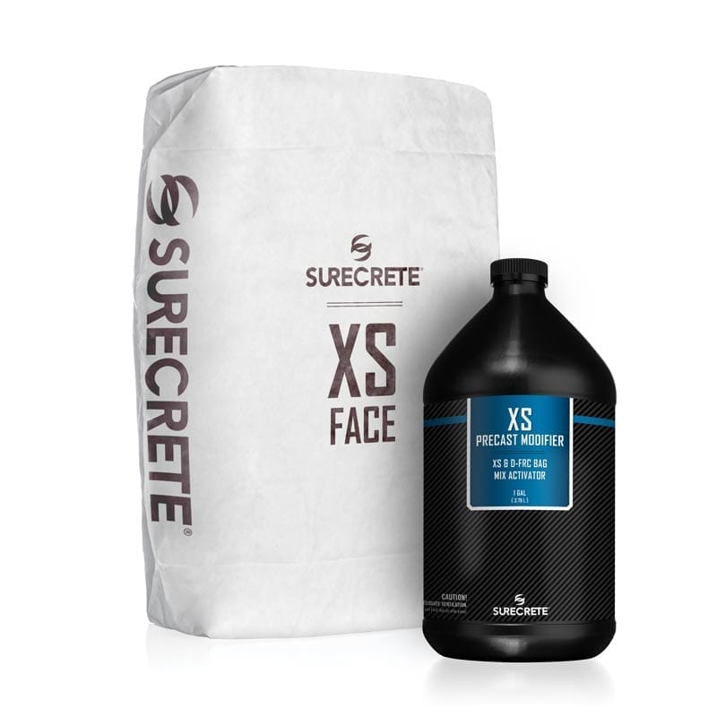 XS GFRC Face Mix is a dual component cement based bag mix that perfectly reads the mold or casting surface providing a near flawless precast casting for countertops, furniture, tiles and wall panels and much more. Xtreme Series Face Mix is available in a gray and white cement-based mix.