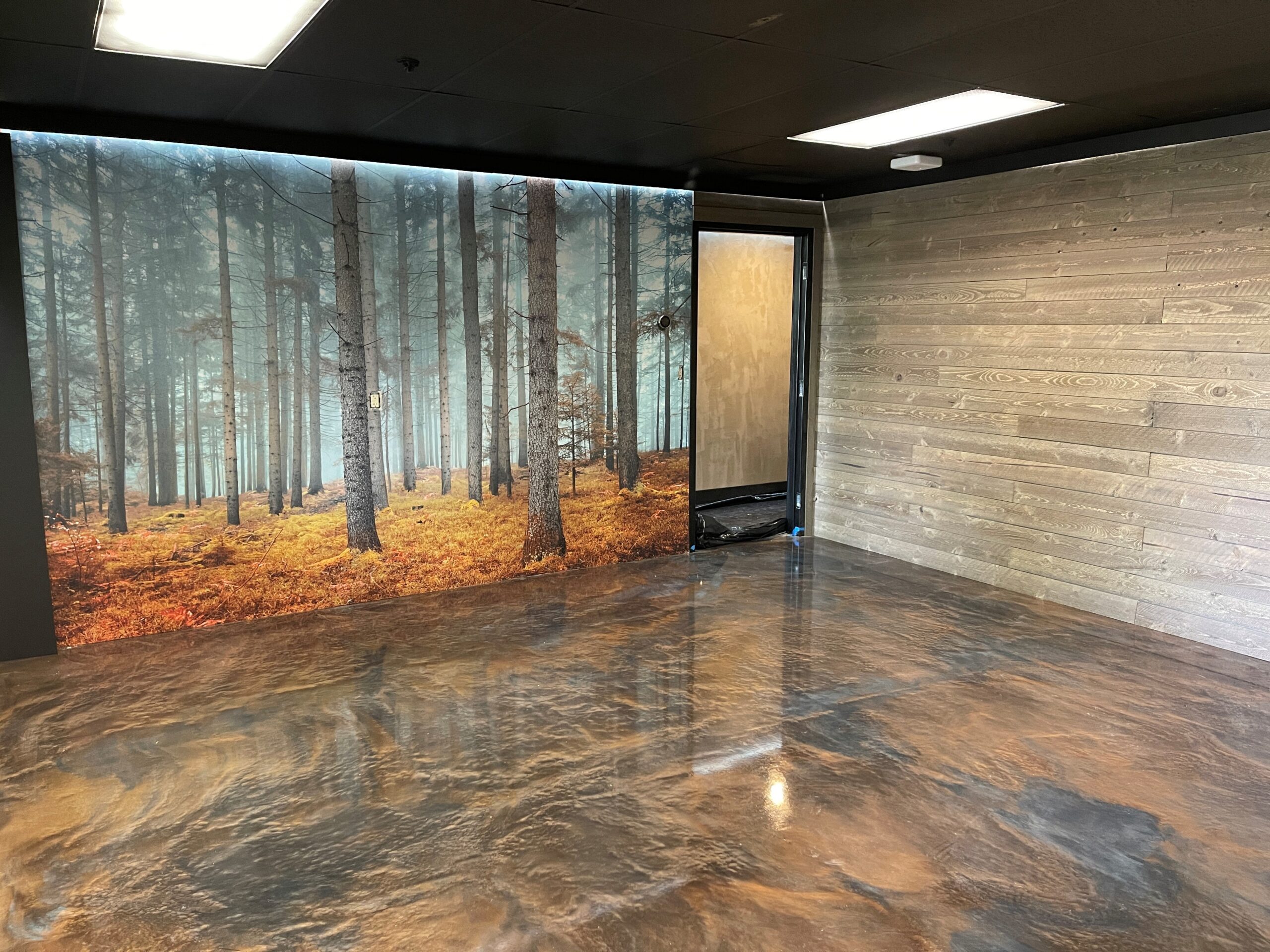 Concrete Floor Systems – Wood Looking Epoxy and 3D Metallic Floor Kits